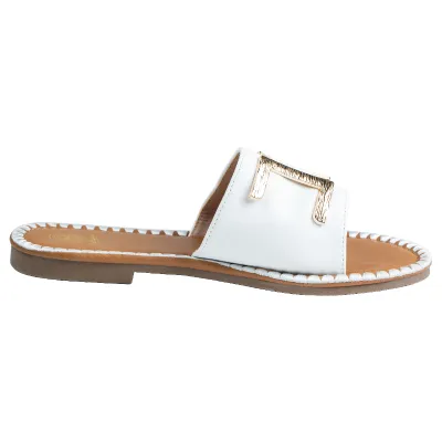 Chloe Flat Sandal-White